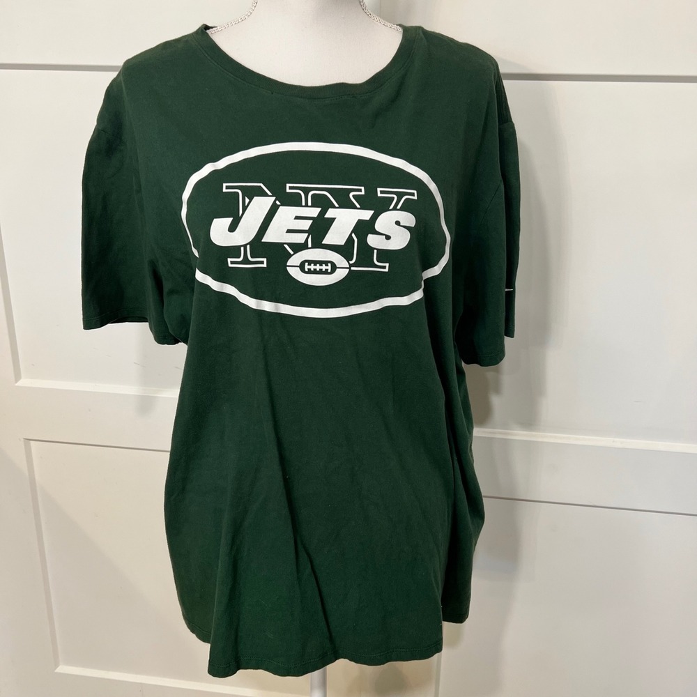 Nike New York Jets Mens XL Green Graphic T-Shirt Athletic Cut NFL Football Tee